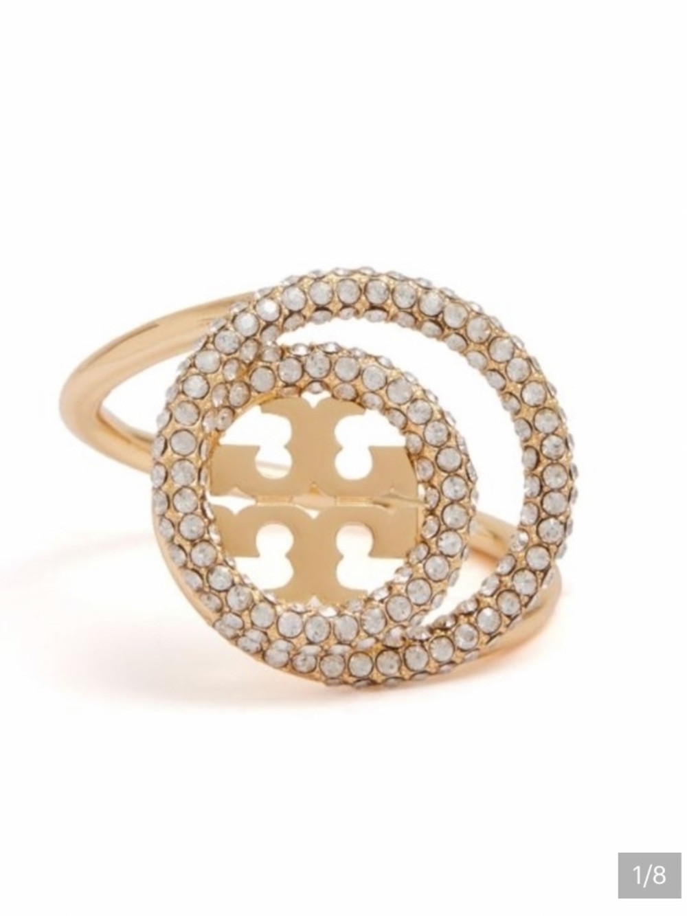 Tory Burch Miller Pave Double Circle Ring  8